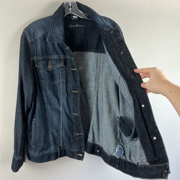 Eddie Bauer Womens Denim Jean Jacket Plus Sz 1X Casual Button Up Casual Pocket - Picture 15 of 15